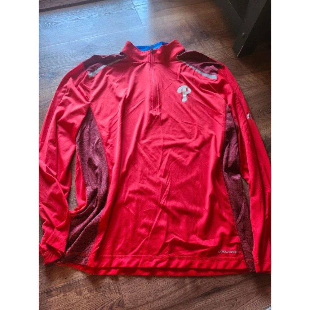 Philadelphia Phillies MLB Quarter Zip Pullover Jacket Red Men's XL Cool Base